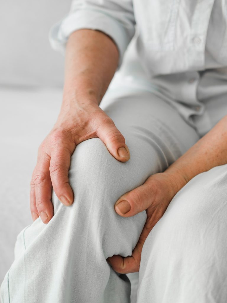 Patient experiencing knee joint stiffness and limited mobility