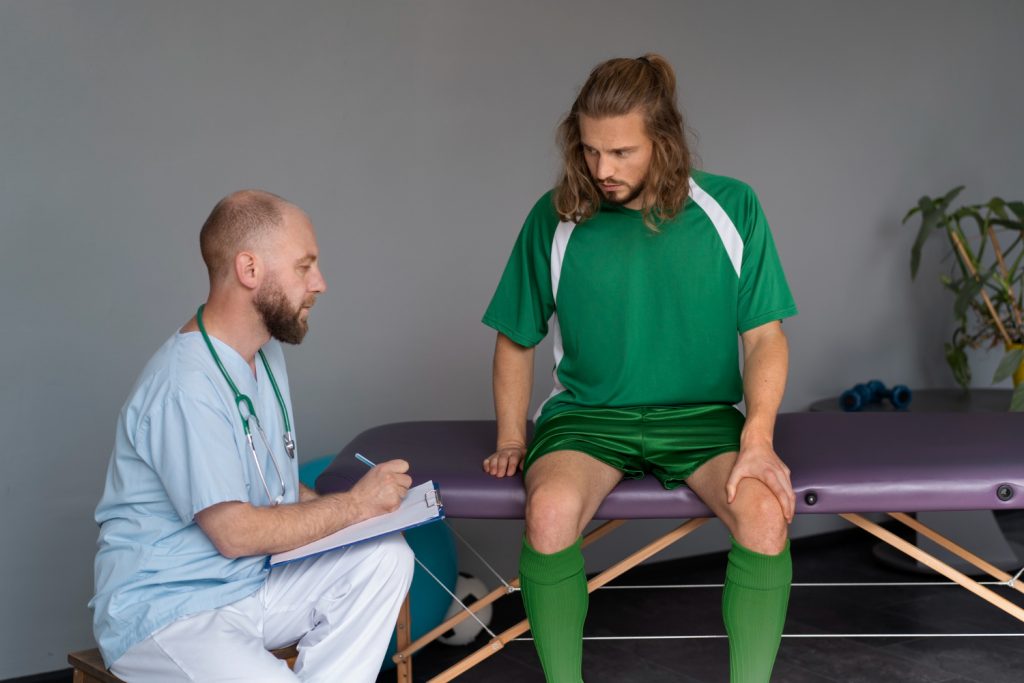 Non-surgical knee pain treatment consultation in Huntersville NC