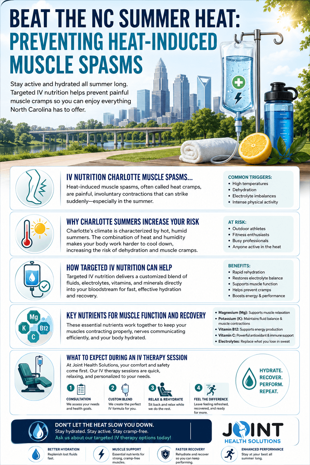 Beat NC Summer Heat: IV Nutrition Charlotte Muscle Spasms