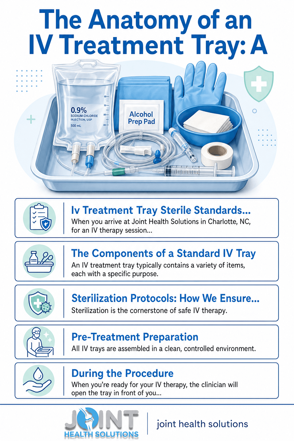 Iv Treatment Tray Sterile Standards — Infographic showing non-surgical treatments at Joint Health Solutions