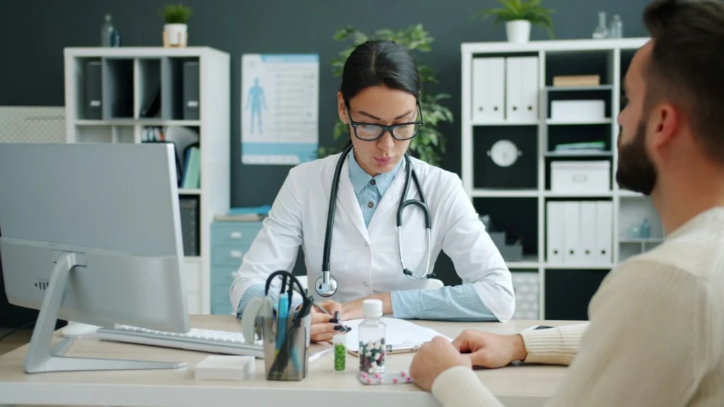 Medical provider discussing a personalized joint treatment plan with a patient