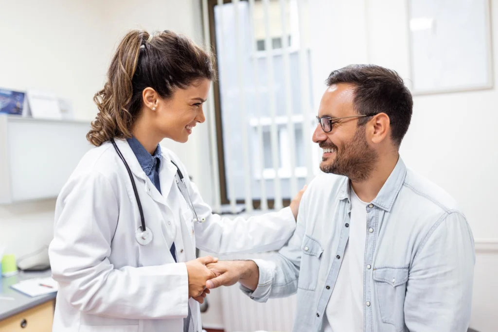 Medical provider discussing a personalized joint treatment plan with a patient